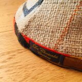 2 Tam-Tam stools dressed in burlap and original vintage fabric