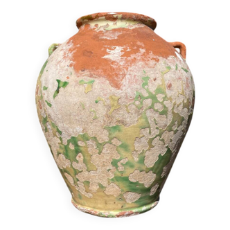 Ancient terracotta pottery jar from the 19th century.