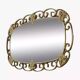 50s oval brass mirror - 38x69cm