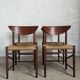 Danish vintage chairs in teak and cord by Peter Hvidt