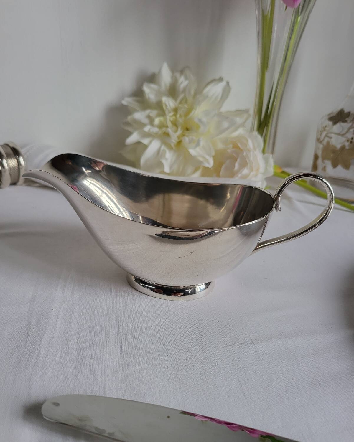 Silver-plated sauce boat