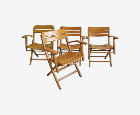 Set Of 4 Folding Armchairs Sollinger, Folding Arm Chairs