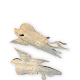 Pair of golden wood birds