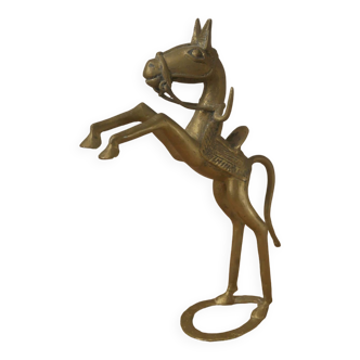 Sculpture en bronze cheval art africain fabrication artisanale décoration ethnique tribal
