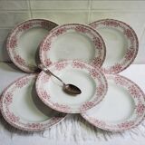 Set of 6 St Amand soup plates, Champagne model, iron earth