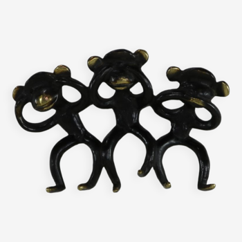 Austrian vintage monkey key hanger by Walter Bosse