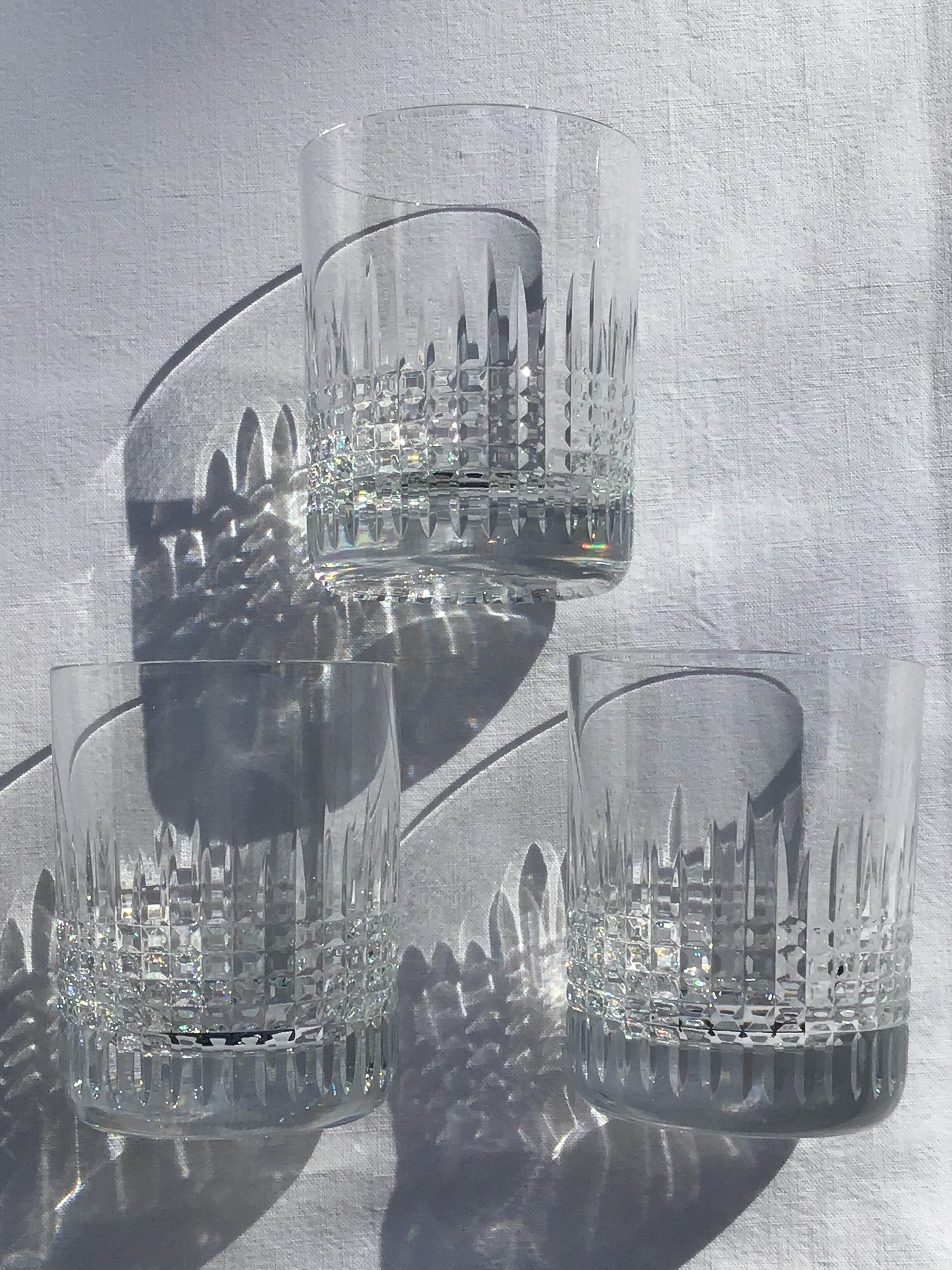 3 Crystal Glasses Baccarat model Nancy