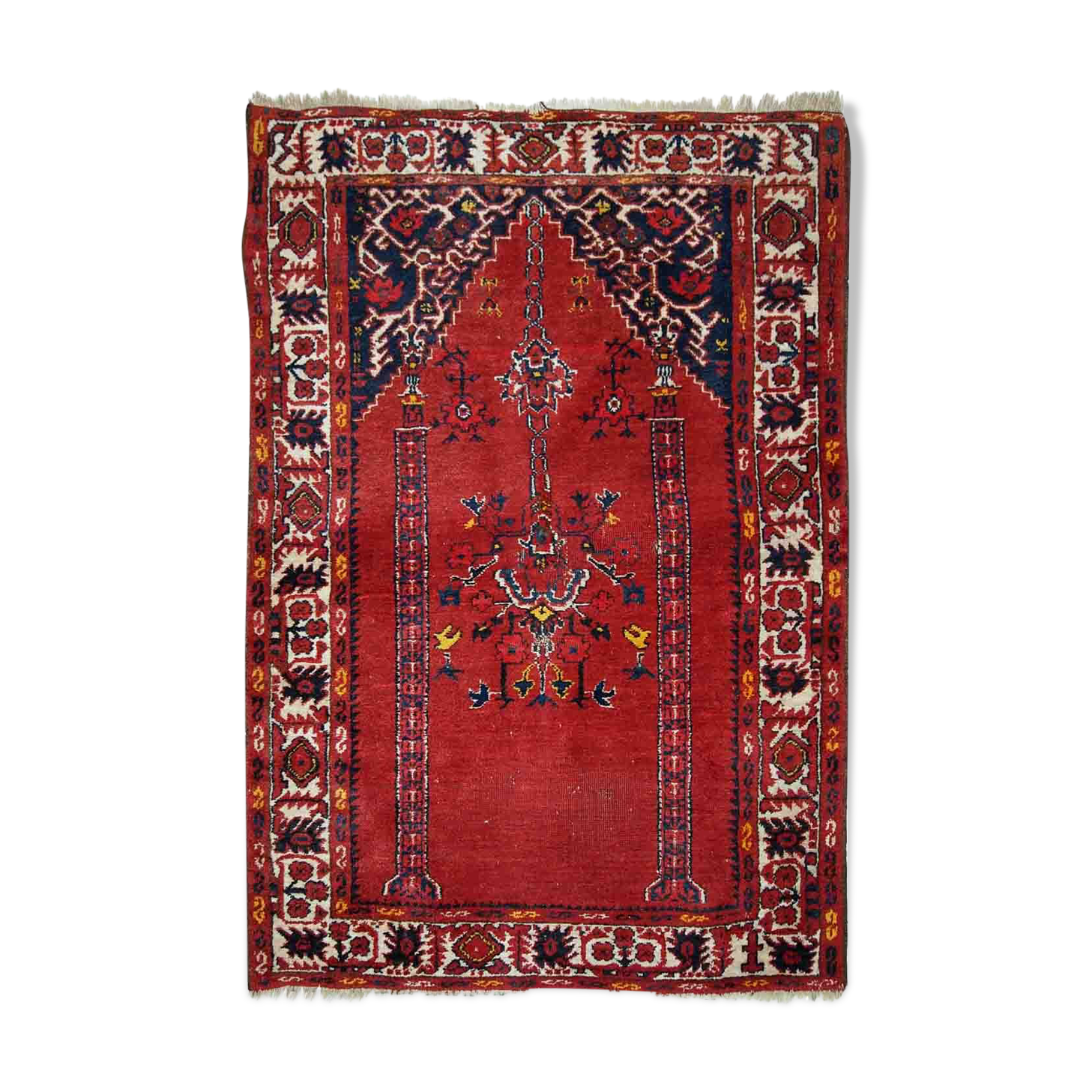 Old turkish carpet anatolian handmade 79cm x 112cm 1940s, 1c563