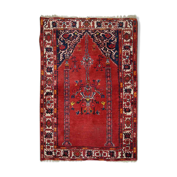 Old turkish carpet anatolian handmade 79cm x 112cm 1940s, 1c563