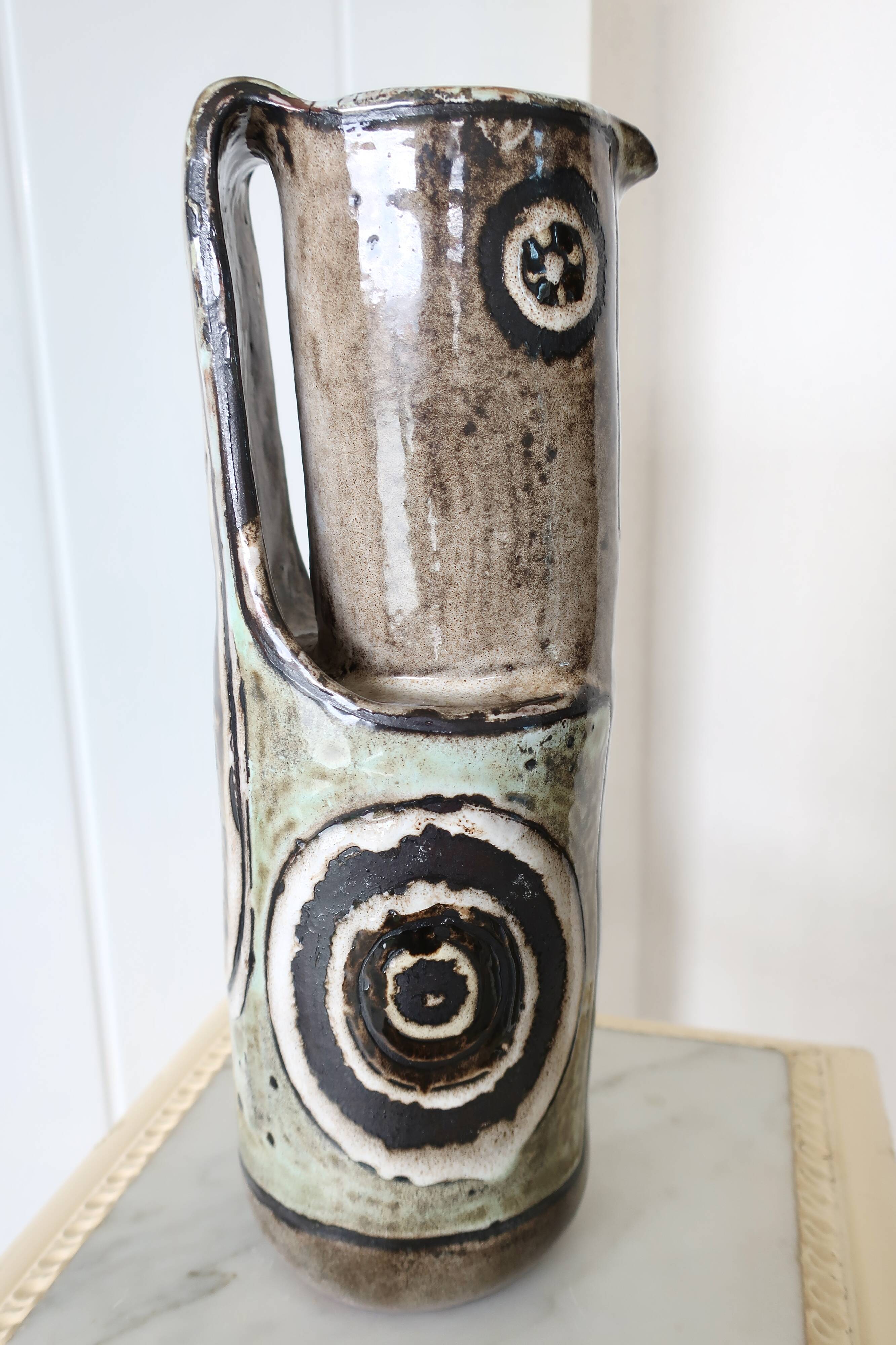 Paul Quéré & Ariane Mathieu Rare Zoomorphic Pitcher Signed, Dated, Numbered 3 out of 20