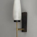 Paire d'appliques de style Stilnovo - Laiton et verre - Presque parfait - Années 50