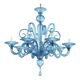 Venetian Blue Satin Murano Glass Chandelier by Simoeng