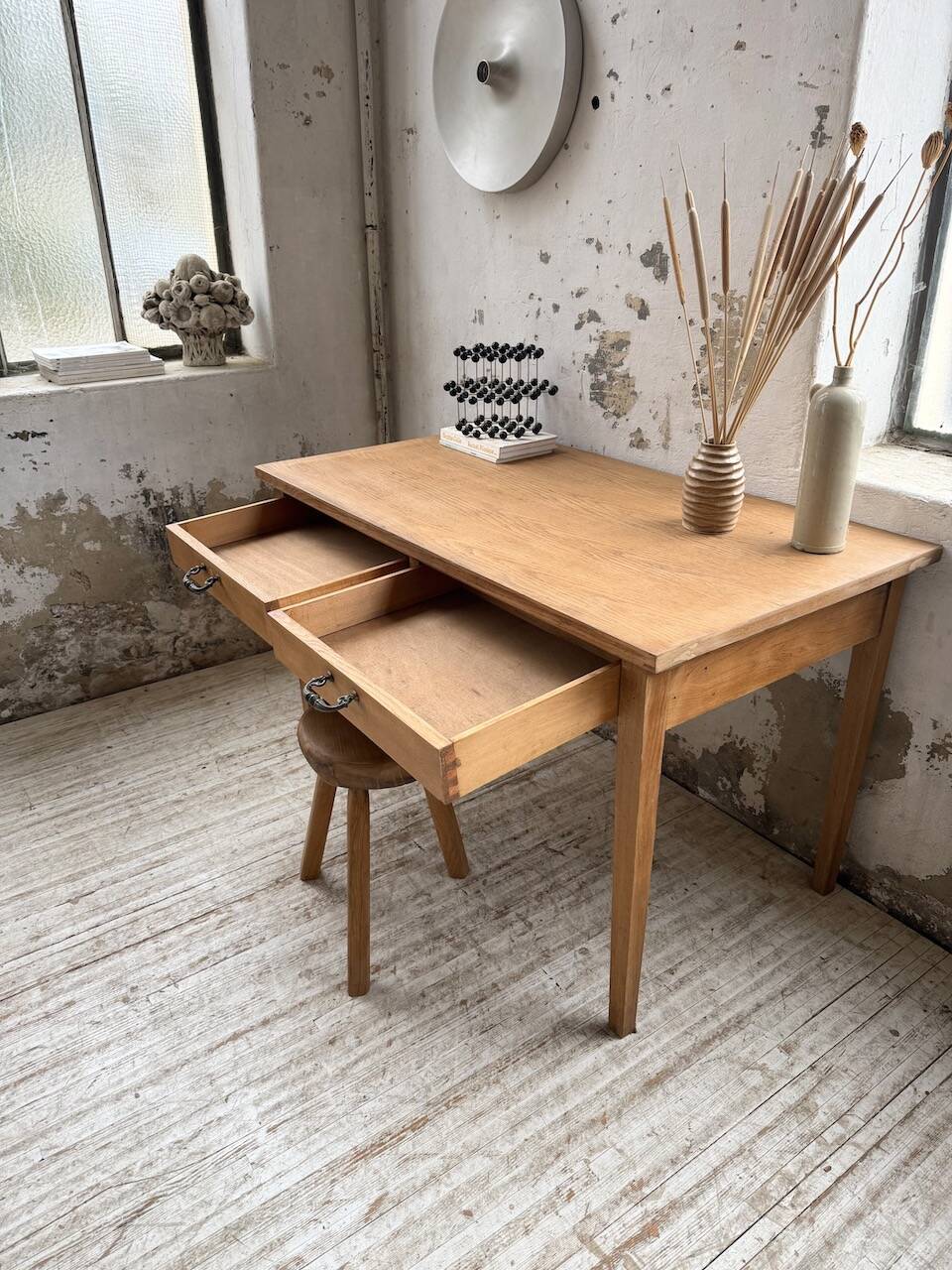 Oak veneer desk 1950