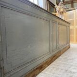 XXL walnut trade counter with multiple drawers
