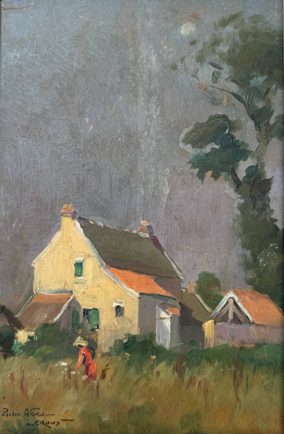 Oil on cardboard signed Pierre Albert Leroux