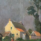Oil on cardboard signed Pierre Albert Leroux