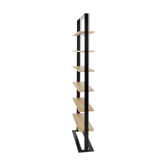 Severin shelf 2 oak and matte black steel