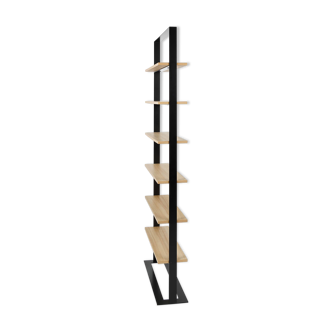 Severin shelf 2 oak and matte black steel