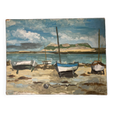 Marine Oil on panel Brittany Trestel beach