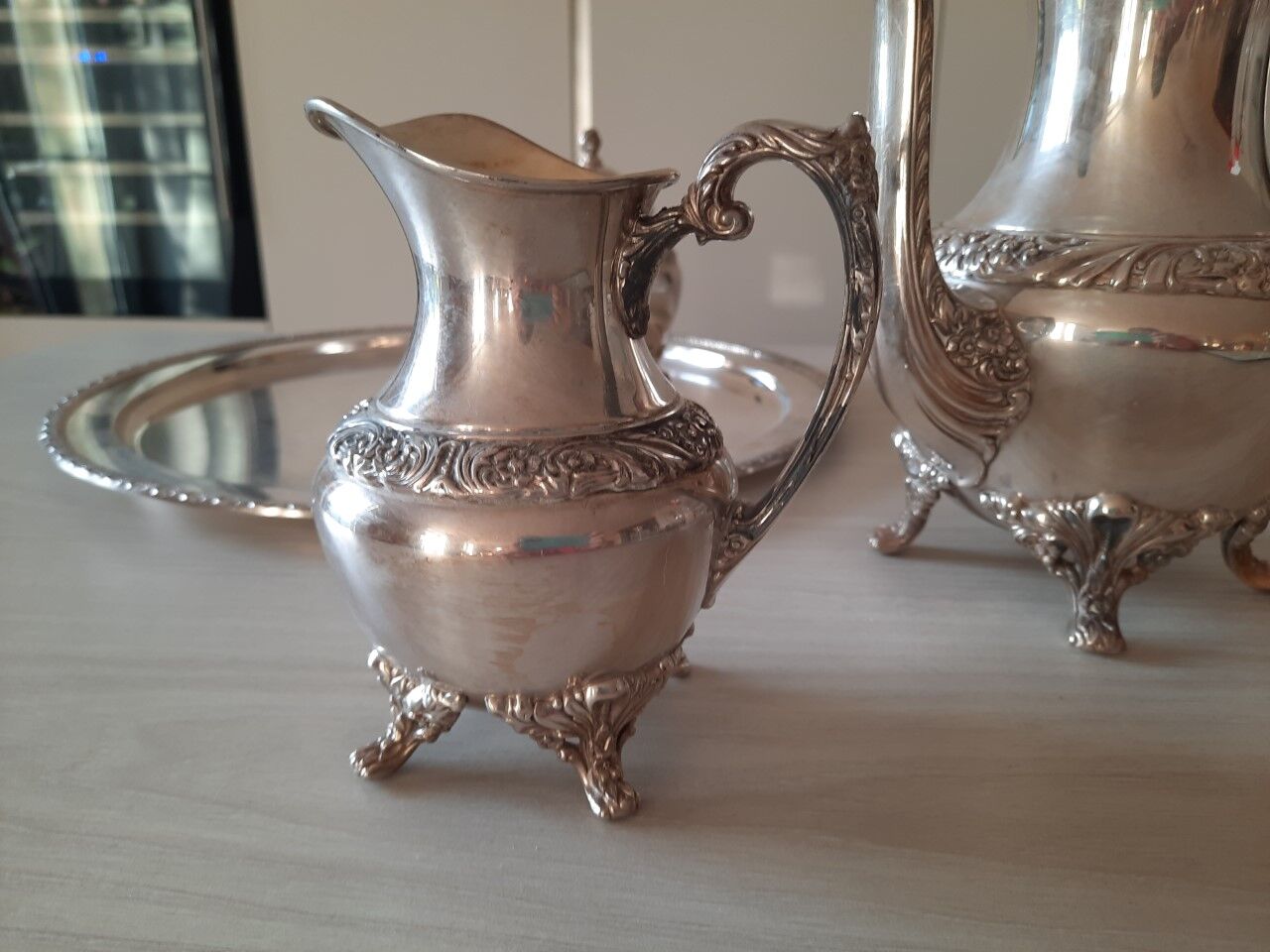 Silver metal coffee service