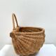Large hanging wicker rattan basket - 1970s