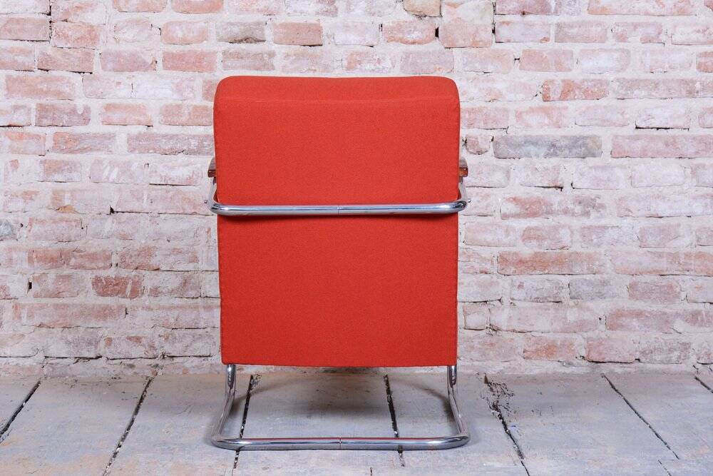 Bauhaus Armchairs in Beech & Chrome attributed to Mücke-Melder, Czech, 1930s, Set of 2