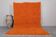 Handmade traditional natural wool rug in orange, size 1.5/2.5 m.