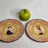 Pair of Henriot Quimper plates, Soulac decoration, signed, 1973, 18 cm