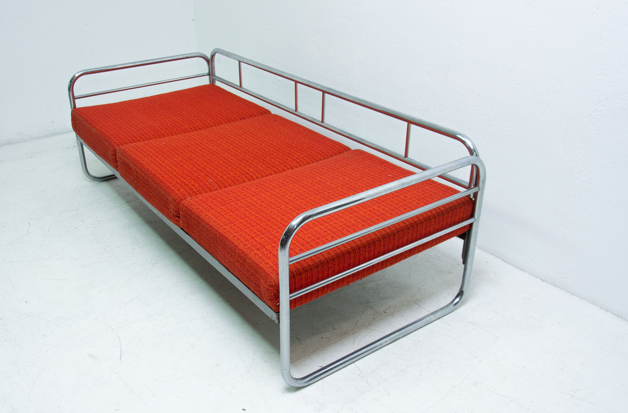 Bauhaus chromed sofa by Robert Slezák, 1930s, Czechoslovakia