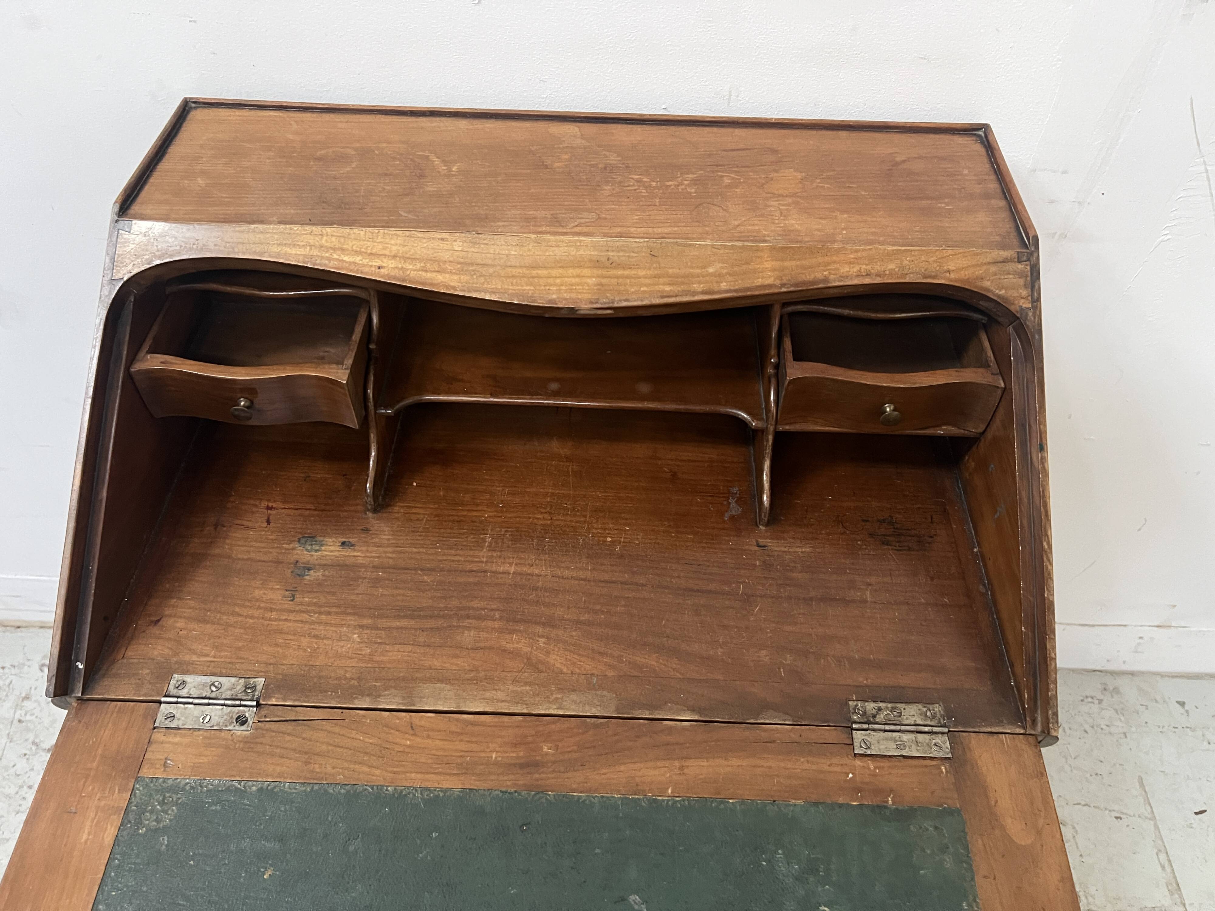 20th century slant-front desk in solid cherry wood
