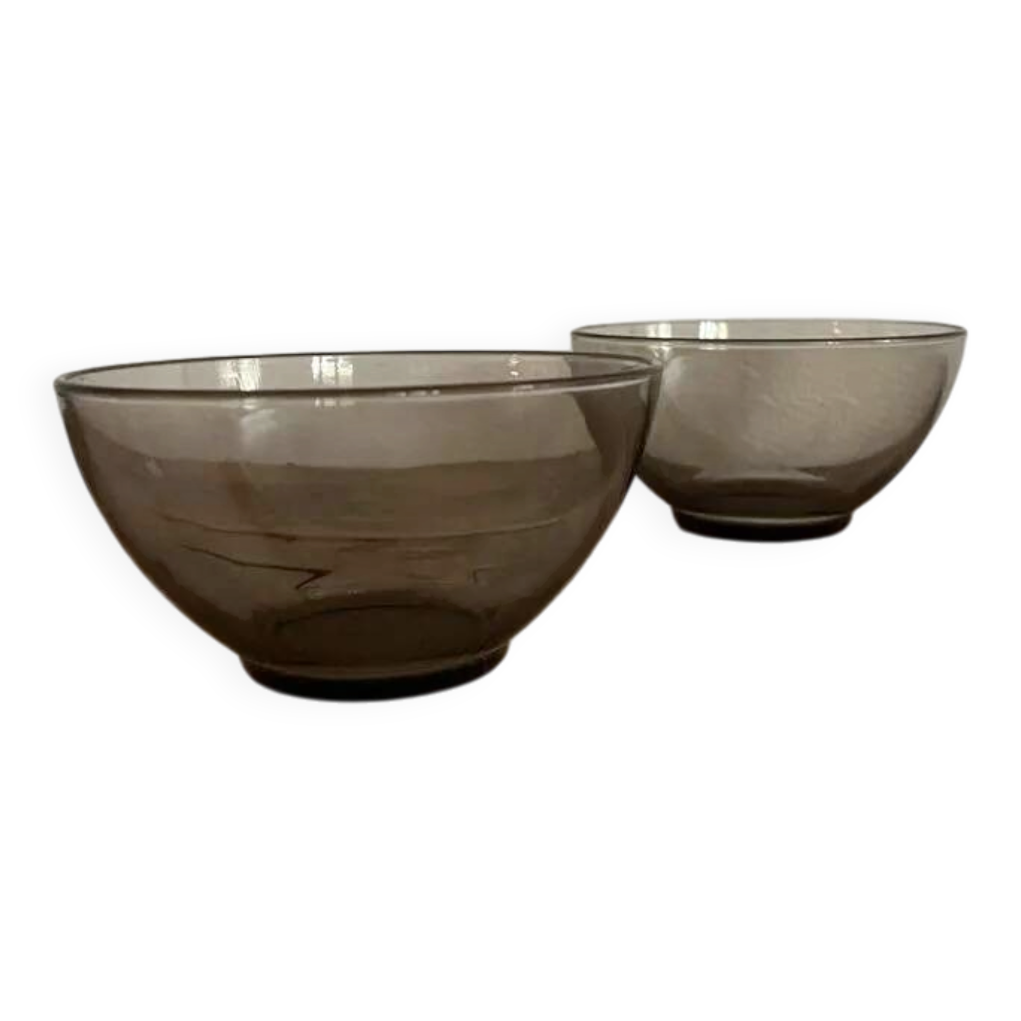 Vintage Arcoroc smoked glass bowl