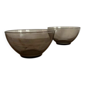 Vintage Arcoroc smoked glass bowl