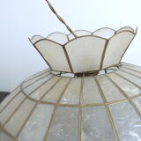 Large hanging in green mother-of-pearl and brass