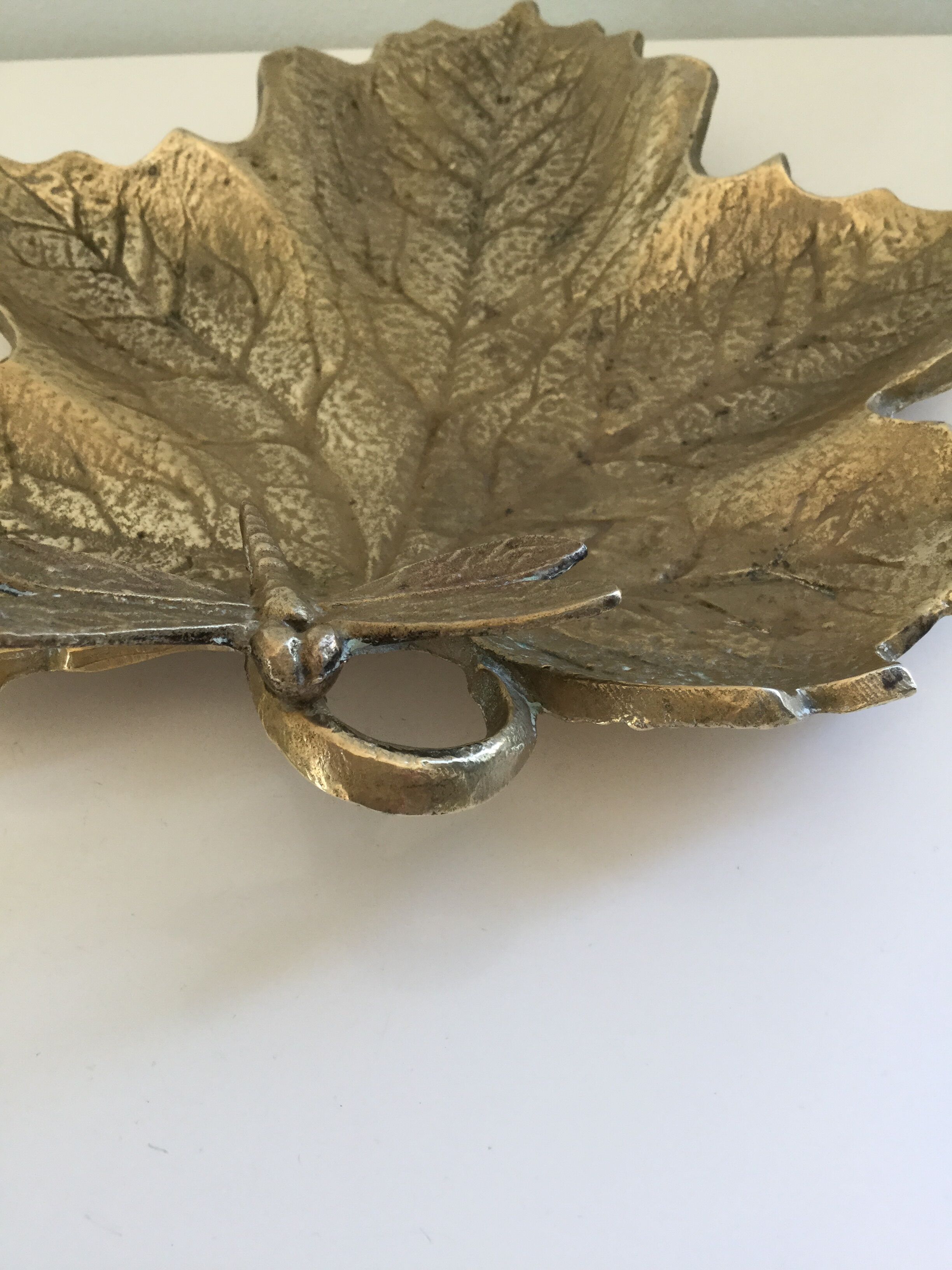 Brass dragonfly trinket bowl