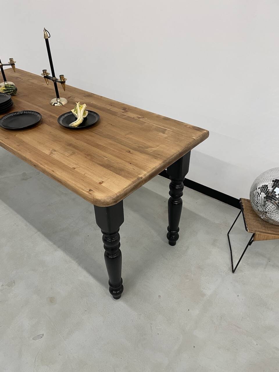 Farm table desk turned legs