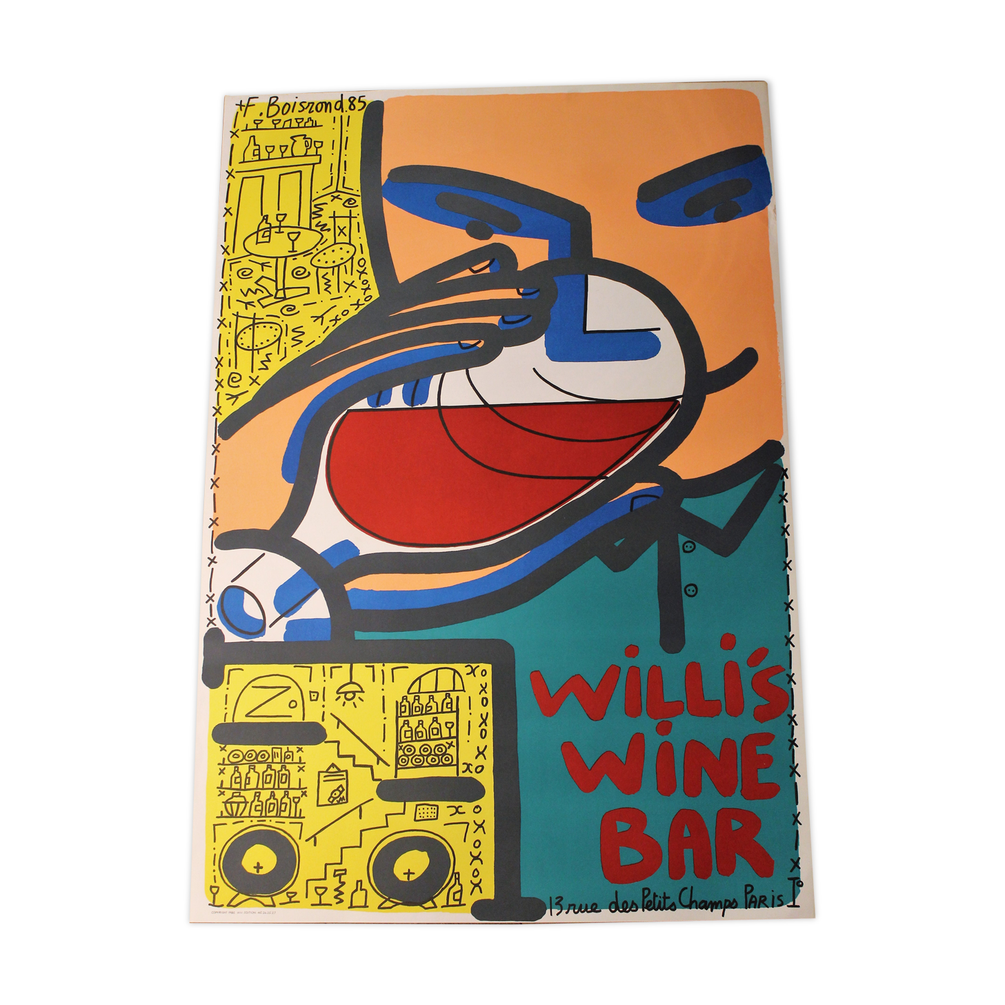 Poster "Willi"s Wine Bar" Boisrond - Memphis design -1985