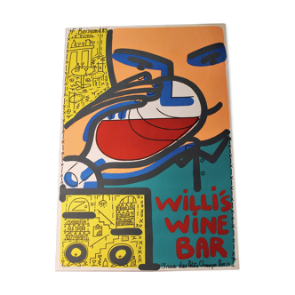 Poster "Willi"s Wine Bar" Boisrond - Memphis design -1985