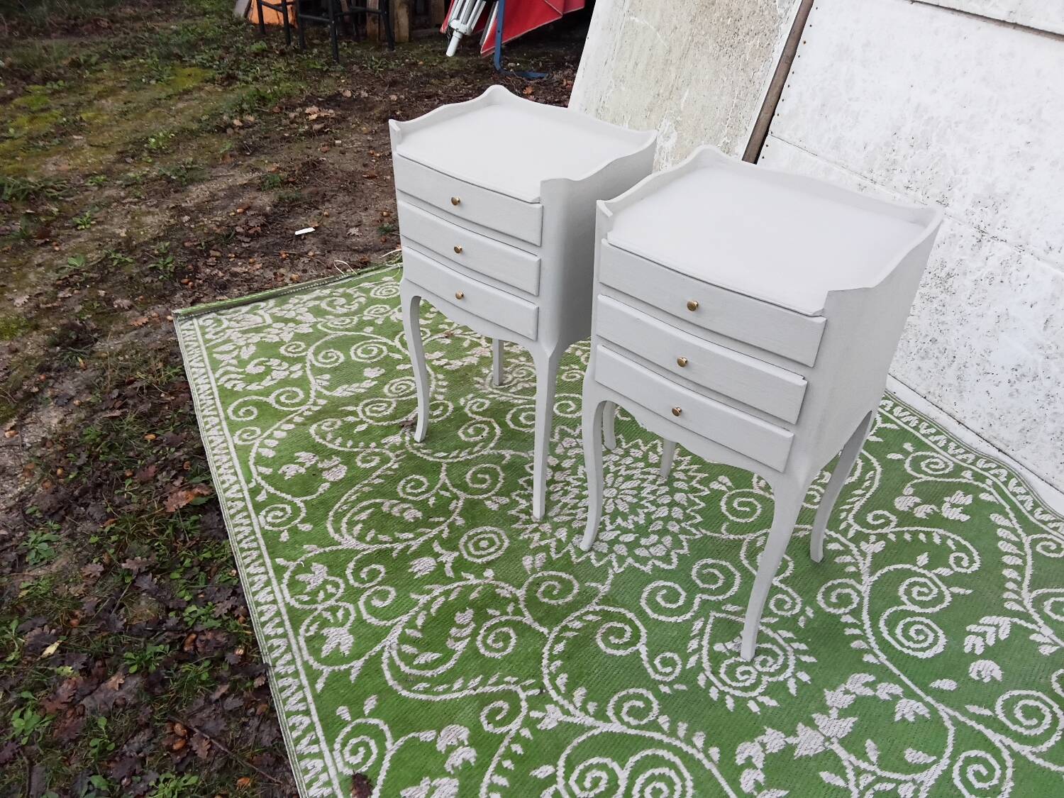 Pair of gray bedside tables