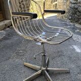 70s chrome metal armchair