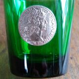 3 green aperitif glasses with medallion portrait of the kings of france dubonnet