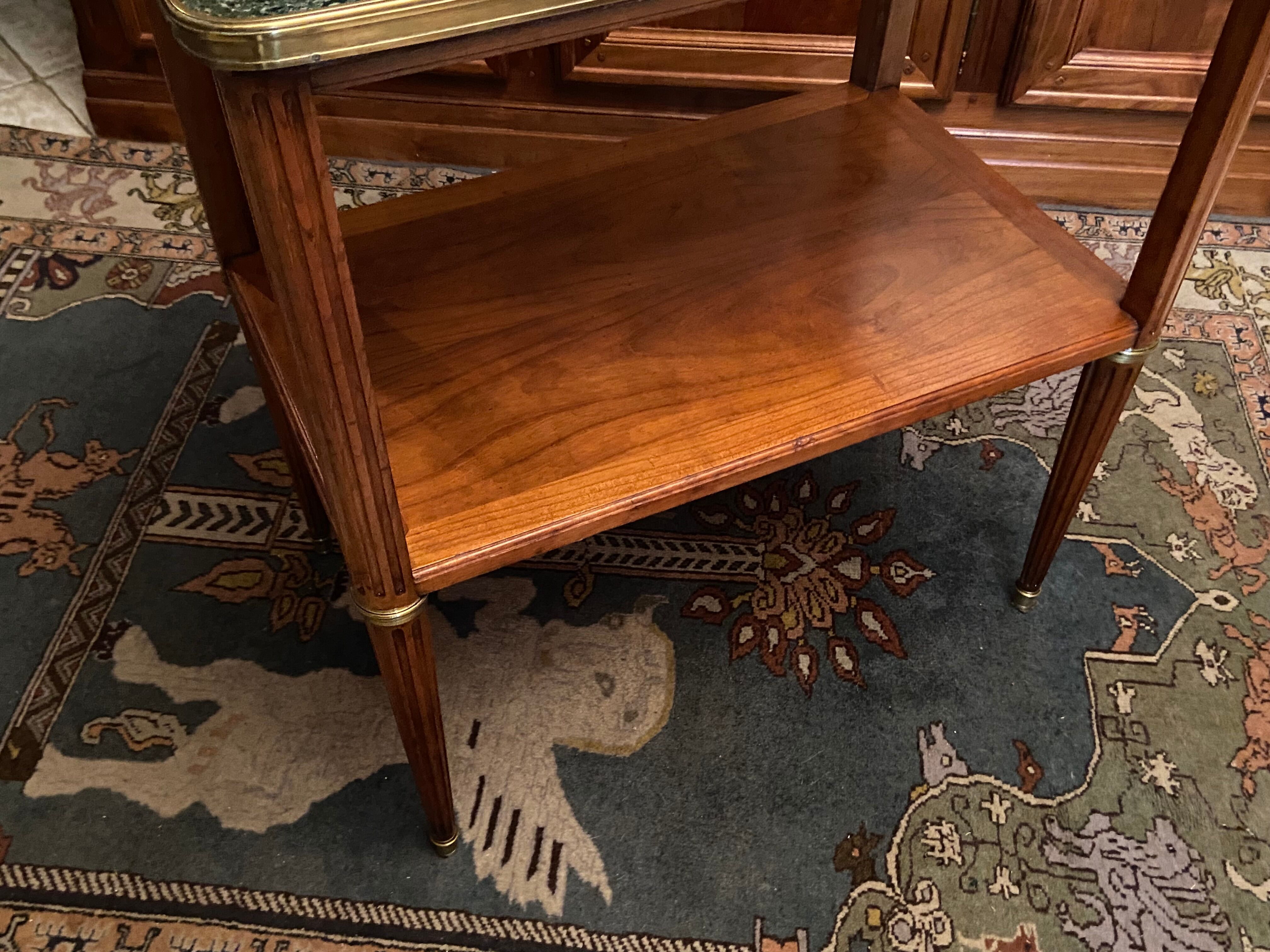 Servant table served back of sofa console end of sofa walnut marble green Louis XVI