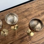 9 old glasses in silver metal and brass