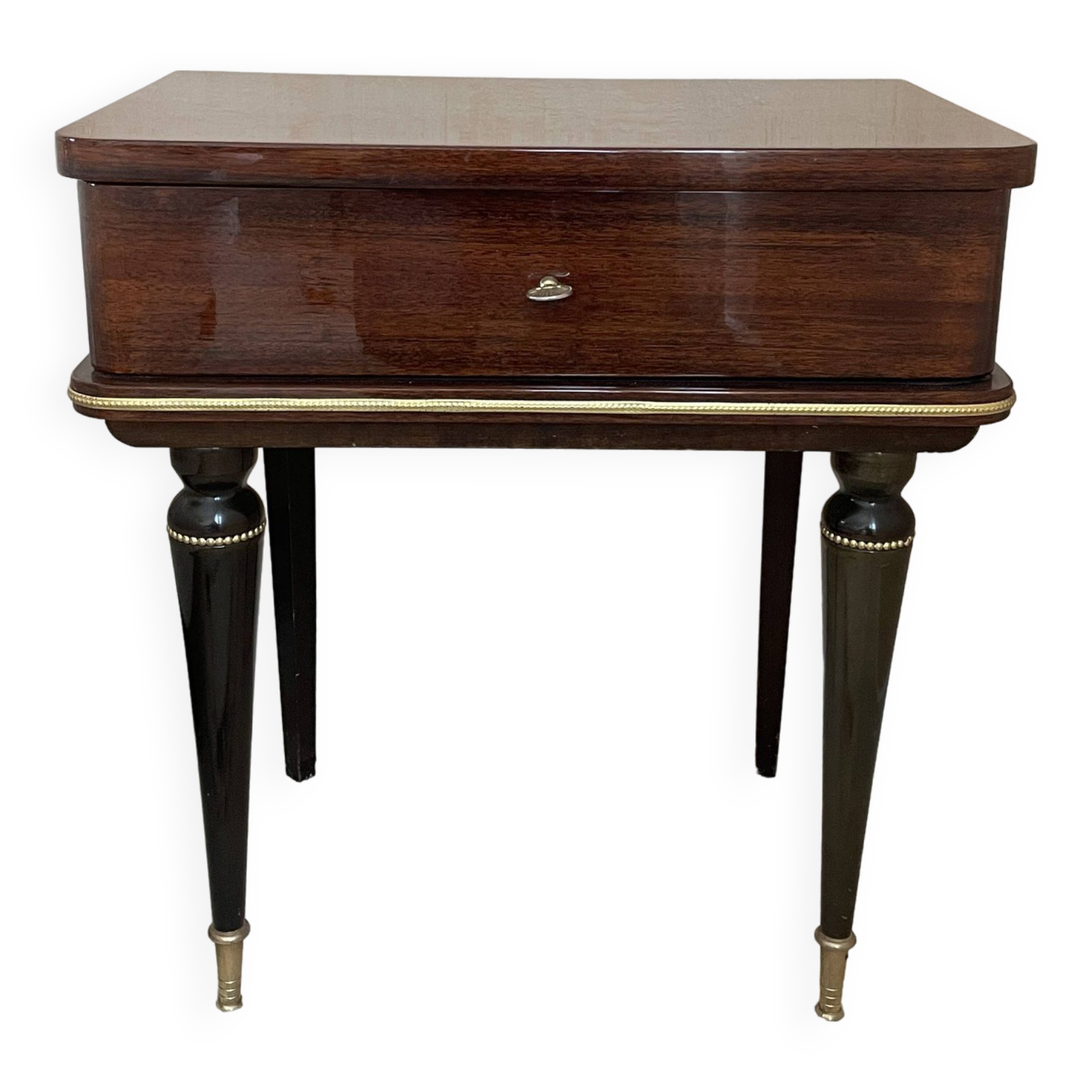 Set of 2 vintage bedside tables in varnished rosewood