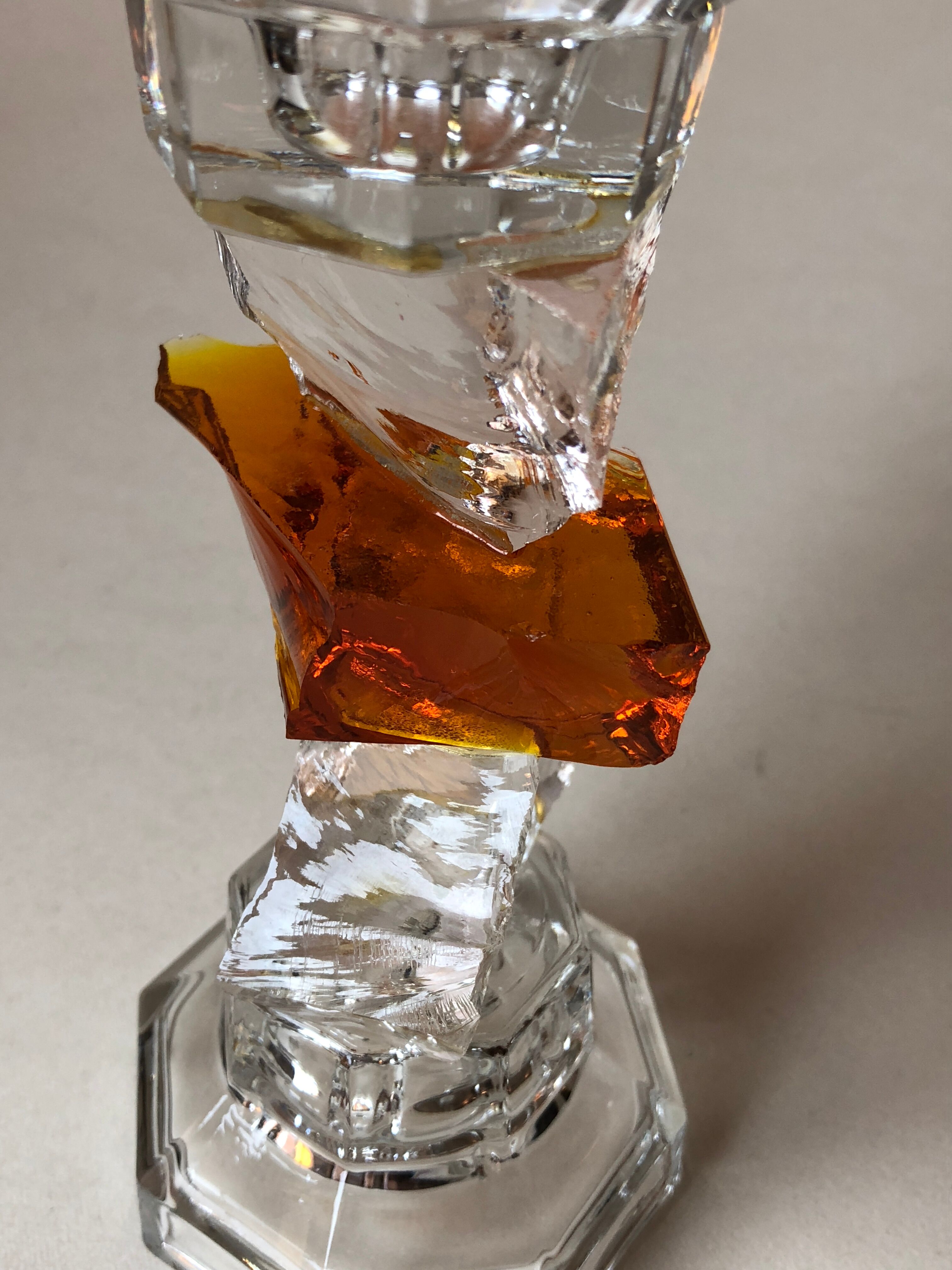 Glass candle holder