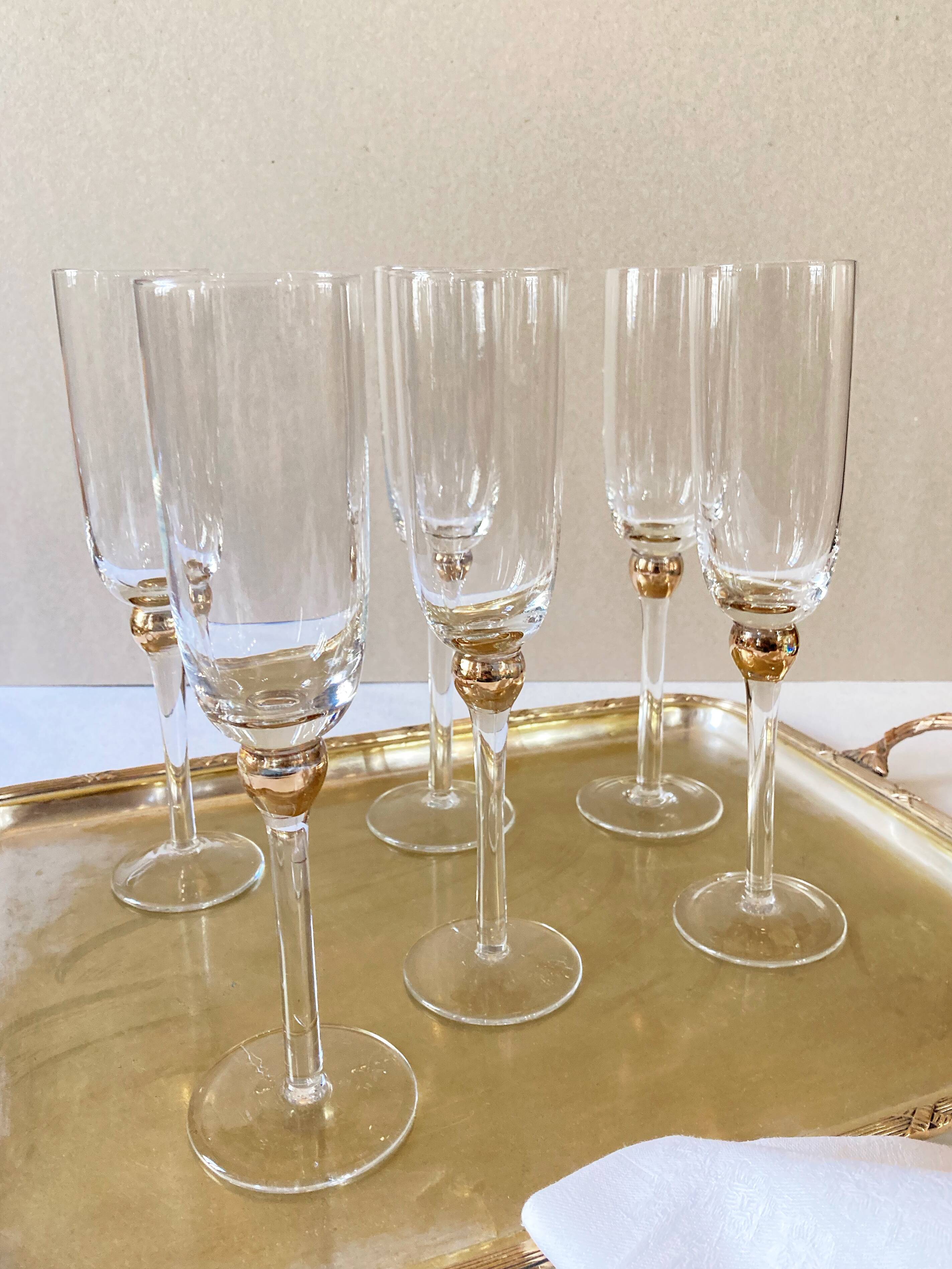 Glass champagne flutes