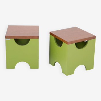 Paire de tabourets DADO Ettorre Sottsass