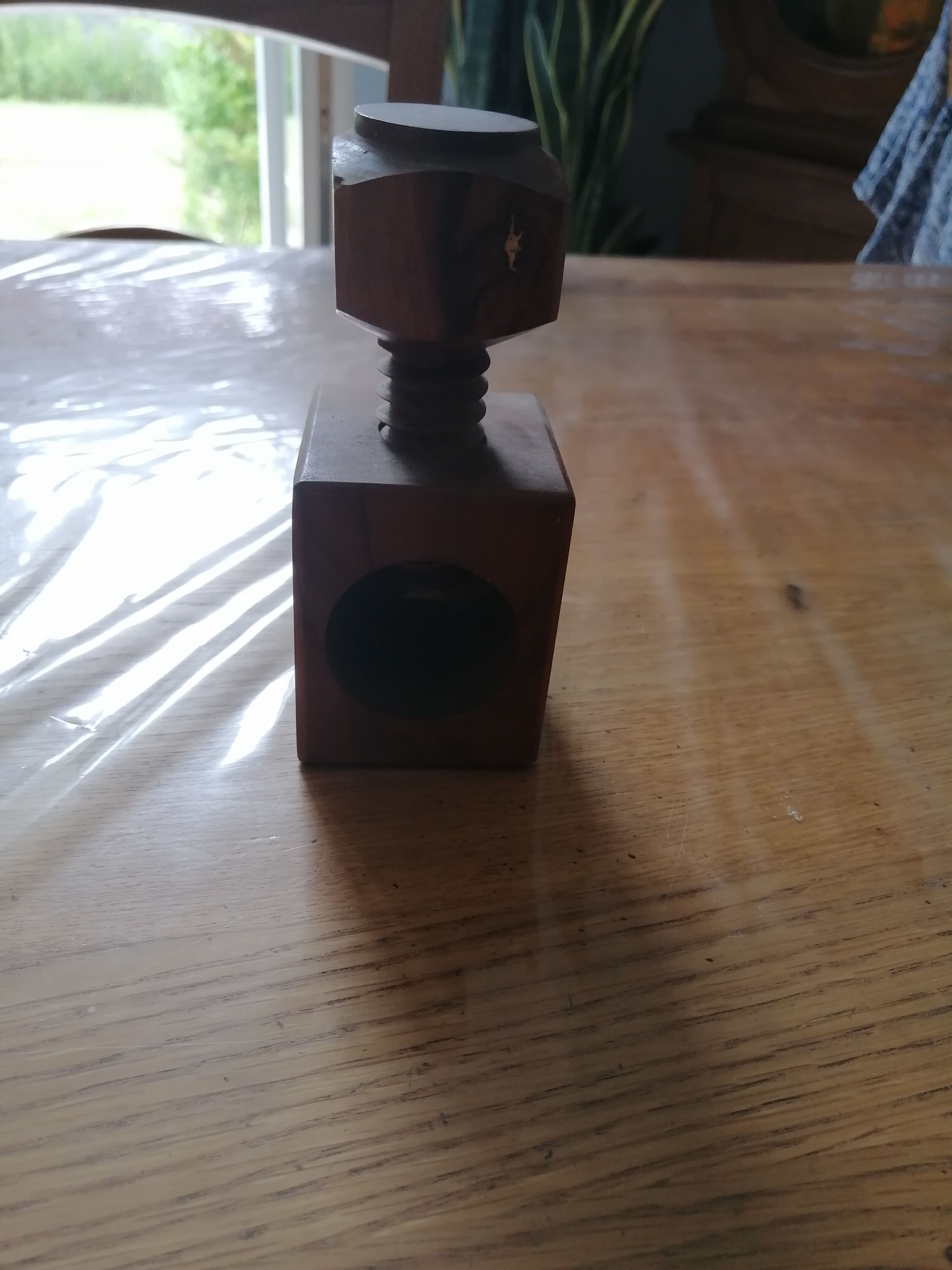 Nut and hazelnut nutcracker in olive wood