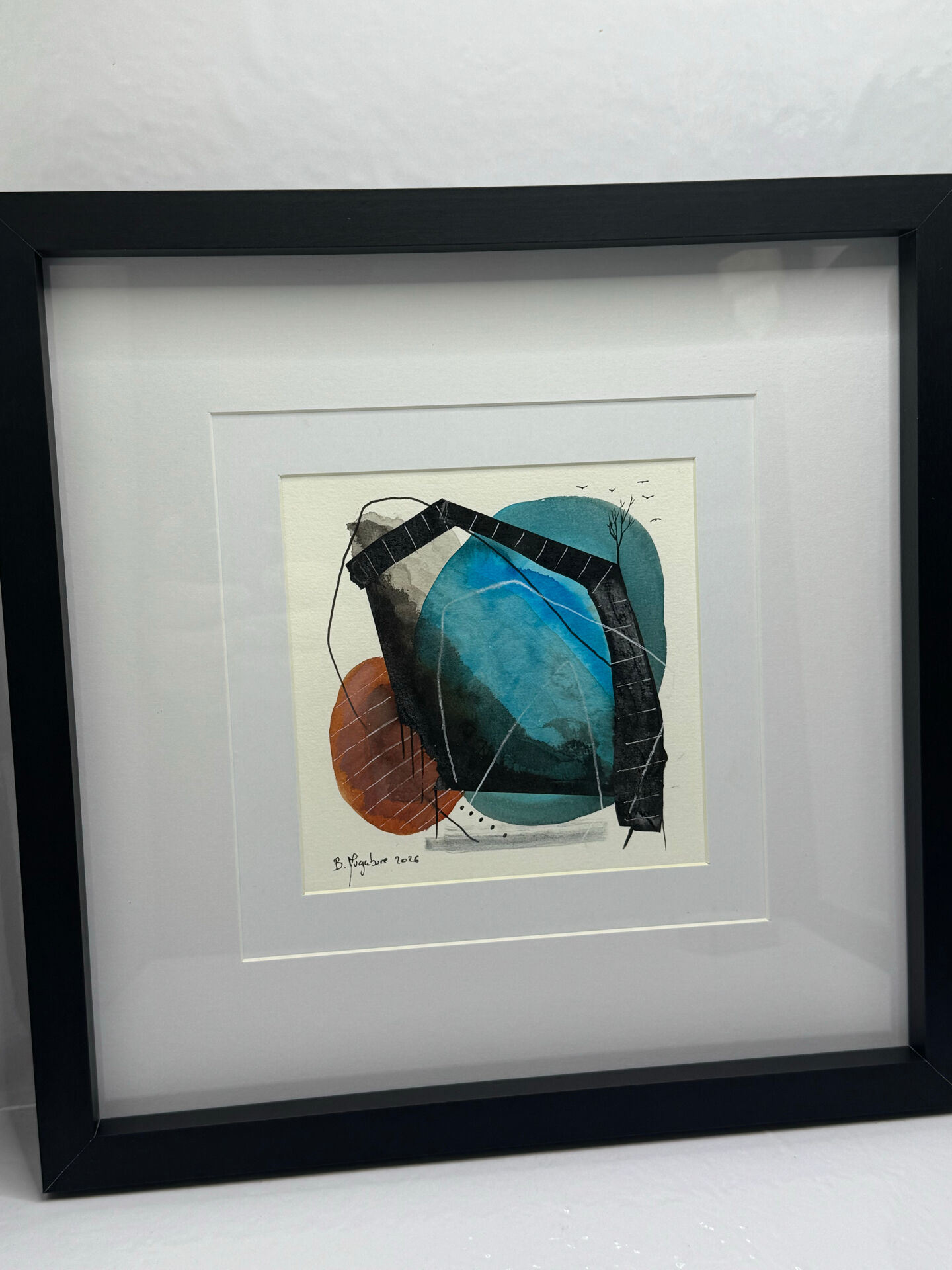 Framed original abstract artwork