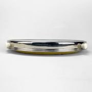 Plateau tournant verre et inox motif carreaux de ciment