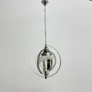 Mid-century glass sphere hanging pendant glass lamp design 1970’s space age Italy